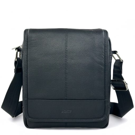 Lavor Δερμάτινη Τσάντα ώμου με καπάκι 1-31-Μαύρο