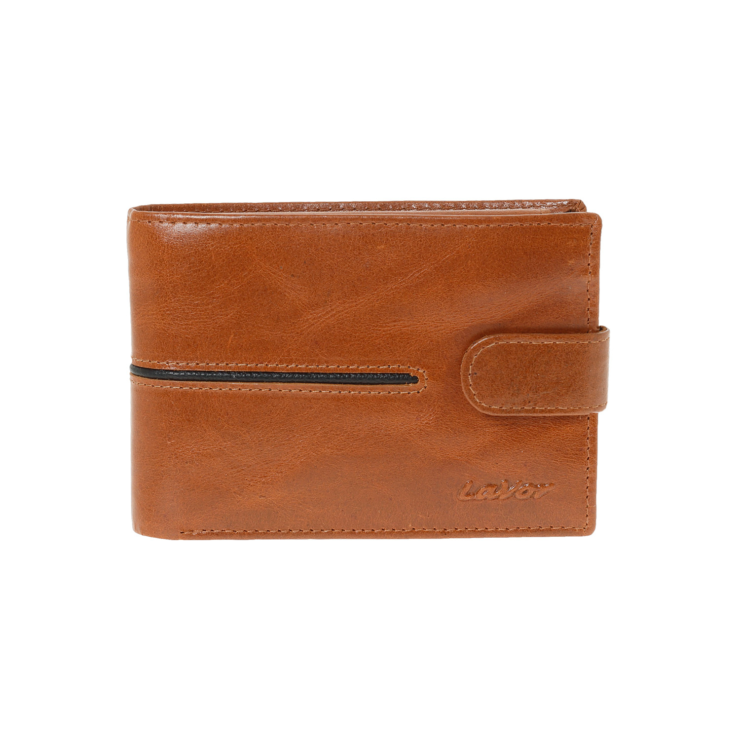 LaVor Ανδρικό Δερμάτινο Πορτοφόλι με Rfid Κονιάκ και κουμπι 1-3841-COGNAC