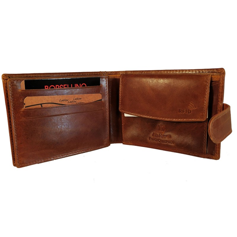 Ανδρικο Δερμάτινο Πορτοφόλι, χωράει ταυτότητα, Lavor 1-3420 GOGNAC