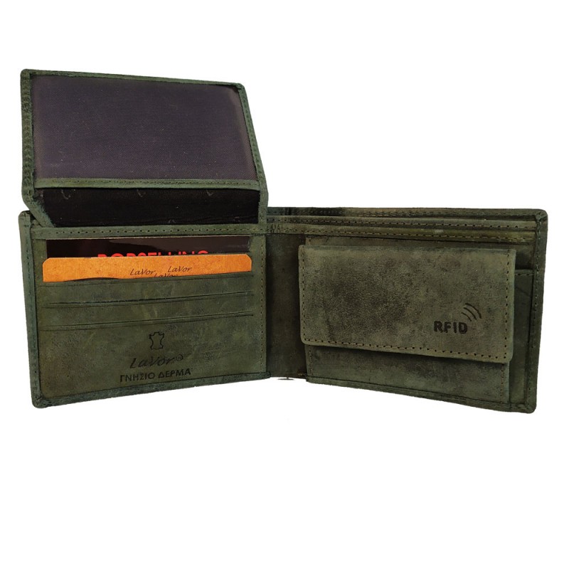 Δερμάτινο Πορτοφόλι LAVOR 1-7130 Μικρό Μαυρο