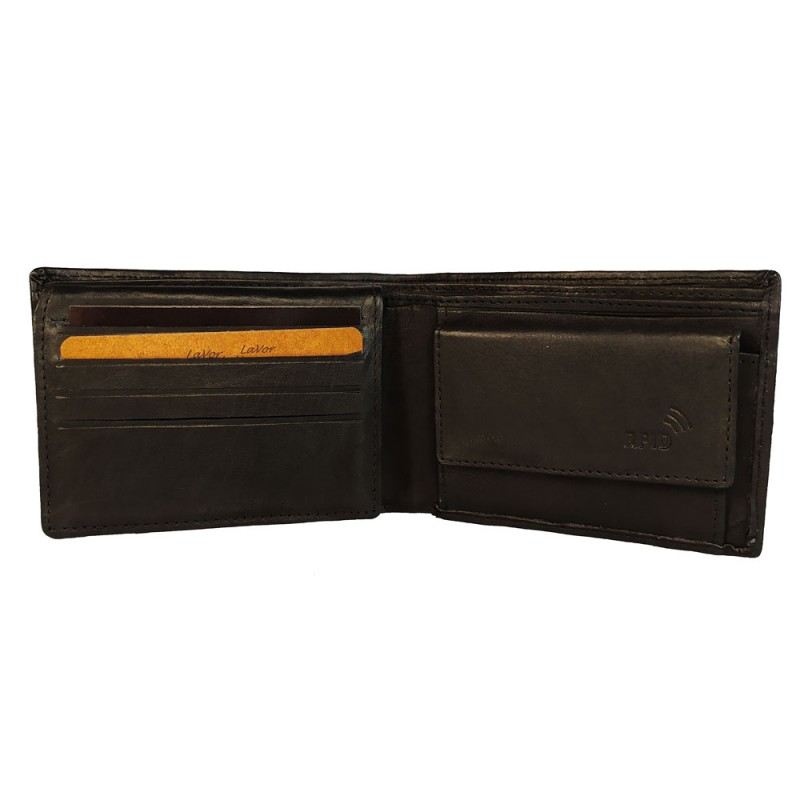 Δερμάτινο Πορτοφόλι LAVOR 1-7130 Μικρό Μαυρο