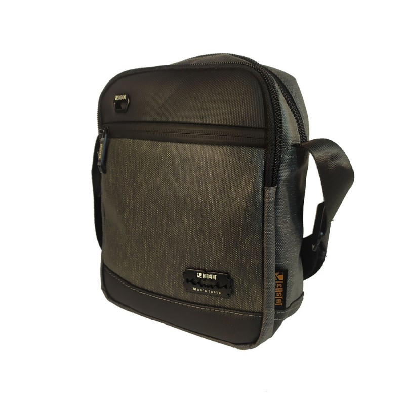 Ανδρικό Μεσαίο Τσαντάκι  LEASTAT 993-3. Γκρι/Μαύρο