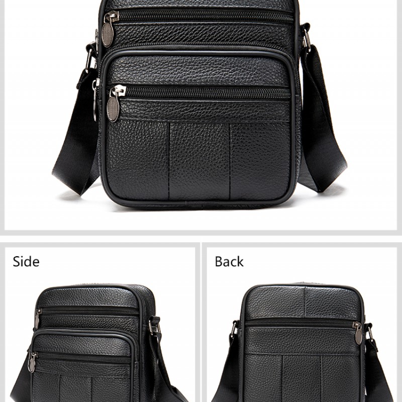 Δερμάτινο τσαντάκι ώμου Cardinal 500 μαύρο