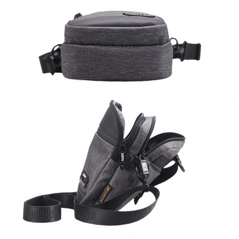 Ανδρικό  Τσαντάκι LEASTAT 996-3. Γκρι/Μαύρο ΜΙΚΡΟ