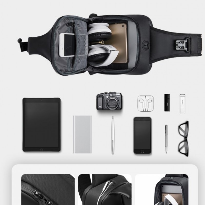 Τσαντάκι ώμου χιαστί crossbody Bange 7210 μαύρο