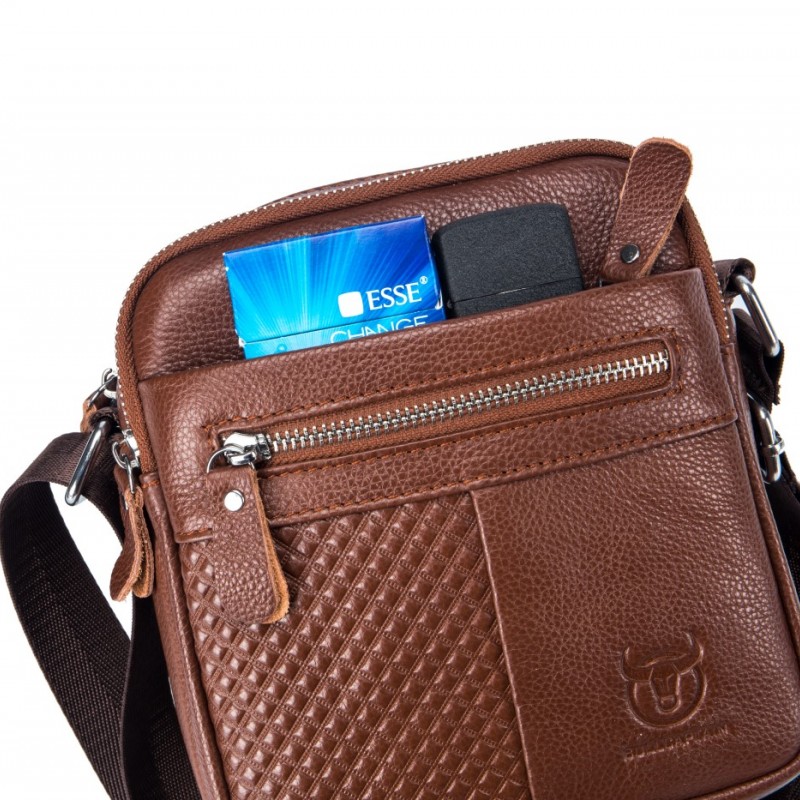 Δερμάτινο τσαντάκι ώμου Bull Captain DJB 010 καφέ