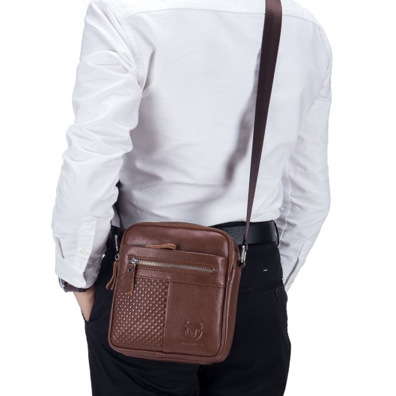 Δερμάτινο τσαντάκι ώμου Bull Captain DJB 010 καφέ