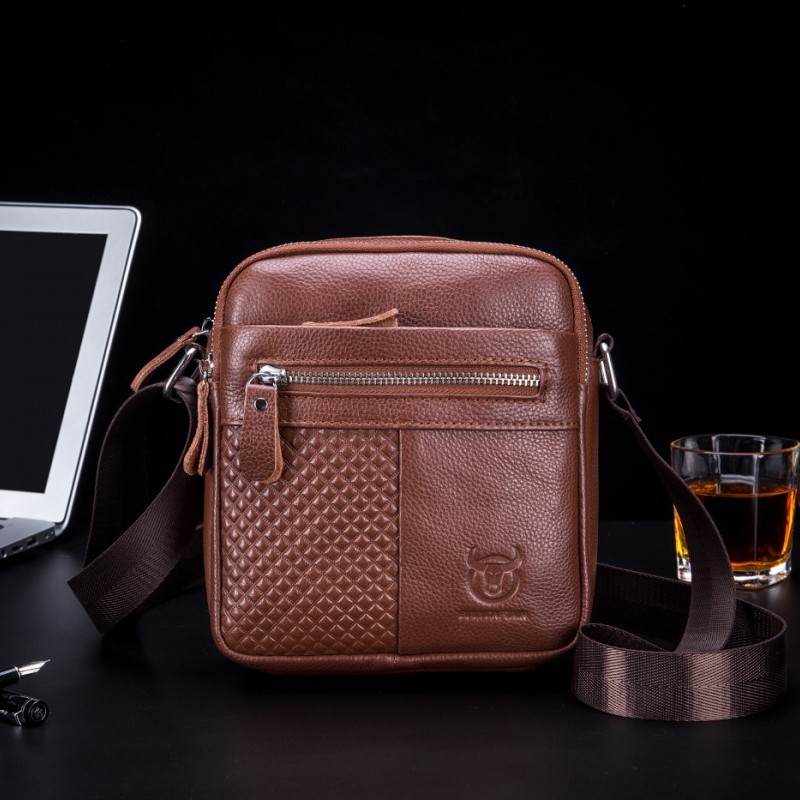 Δερμάτινο τσαντάκι ώμου Bull Captain DJB 010 καφέ