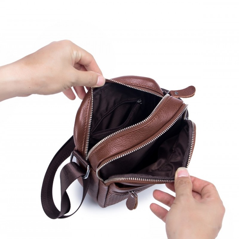 Δερμάτινο τσαντάκι ώμου Bull Captain DJB 010 καφέ