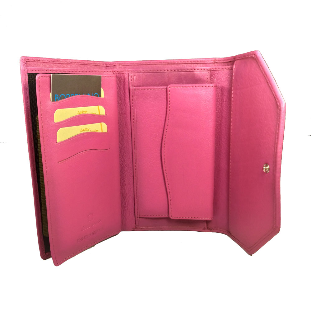 Δερμάτινο Γυναικείο Πορτοφόλι LAVOR 1-6122 ΡΟΖ