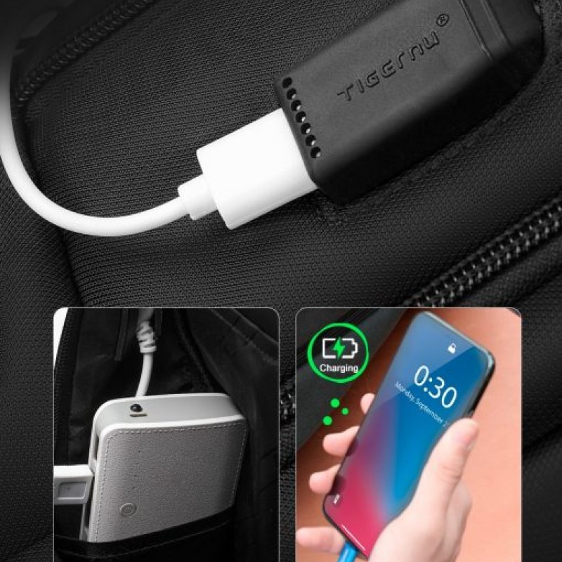 Tigernu Σακιδιο πλάτης ύφασμα laptop 17” T-B3106-Μαύρο