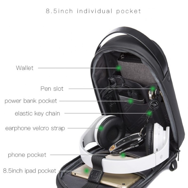 Τσαντάκι ώμου χιαστί crossbody Bange 7256 μαύρο