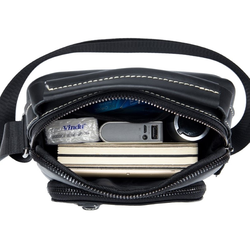 Δερμάτινο τσαντάκι ώμου Bull Captain DJB 300 μαύρο