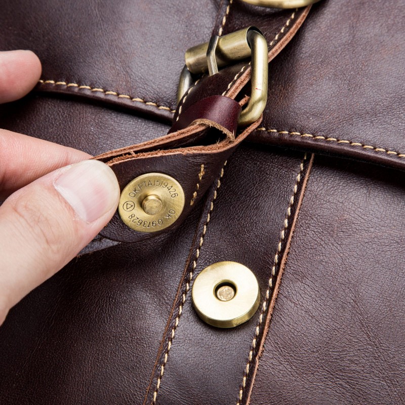 Δερμάτινο τσαντάκι ώμου Bull Captain DJB 302 σκούρο καφέ