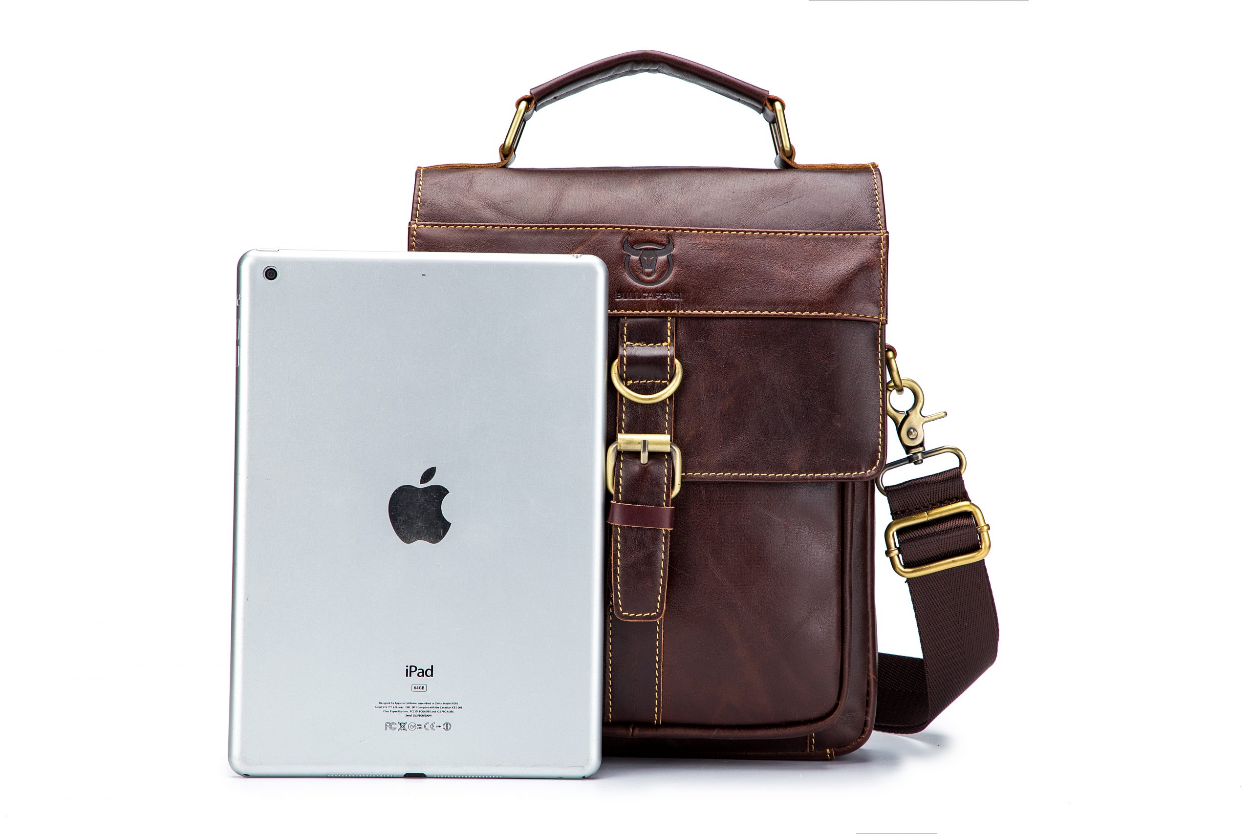 Δερμάτινο τσαντάκι ώμου Bull Captain DJB 302 σκούρο καφέ