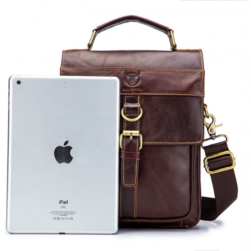 Δερμάτινο τσαντάκι ώμου Bull Captain DJB 302 σκούρο καφέ