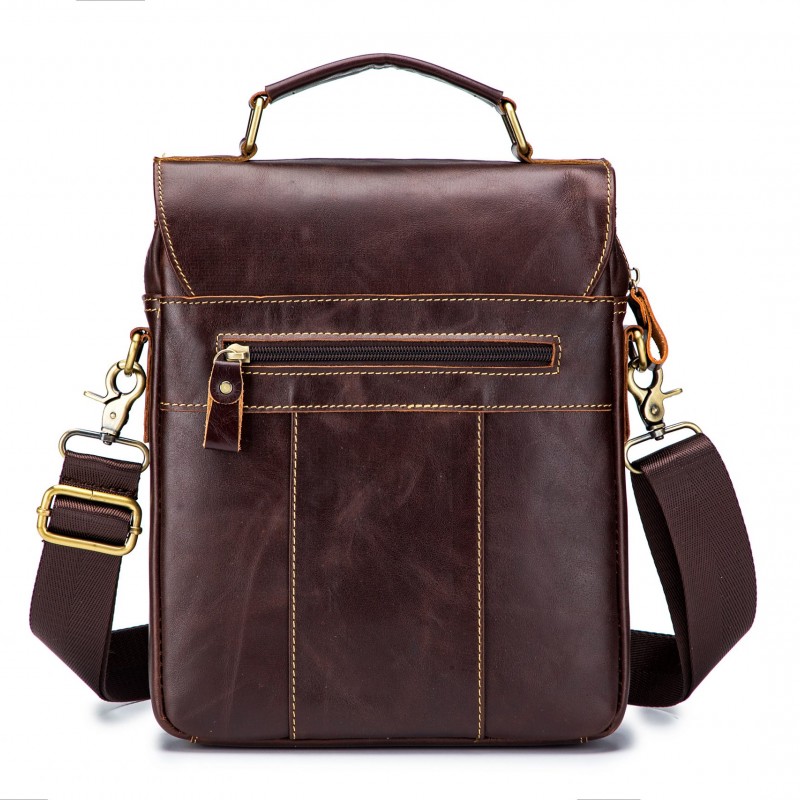 Δερμάτινο τσαντάκι ώμου Bull Captain DJB 302 σκούρο καφέ