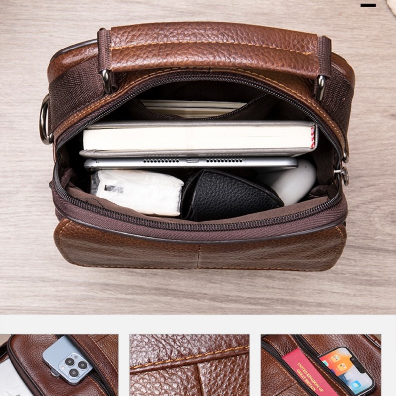 Δερμάτινο τσαντάκι ώμου 6037 black