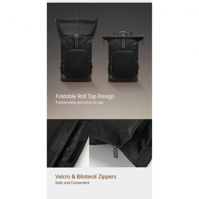 Σακιδιο πλατης tigernu 9009 roll-top backpack black 
