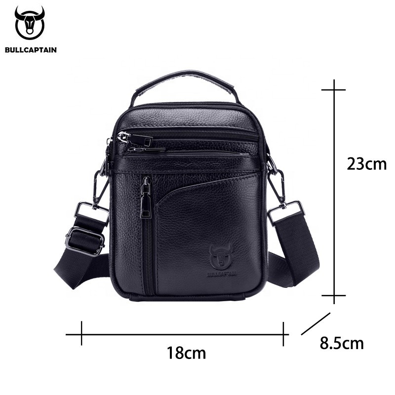 Δερμάτινο τσαντάκι ώμου Bull Captain DJB 222 μαύρο 