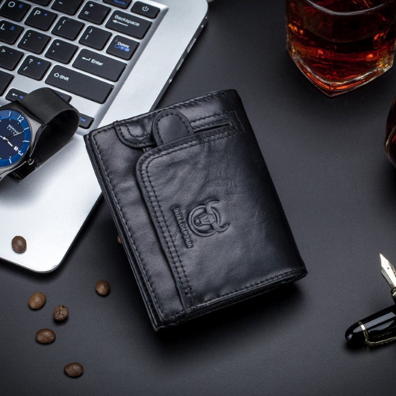 Δερμάτινο πορτοφόλι Bull Captain QB037 μαύρο 