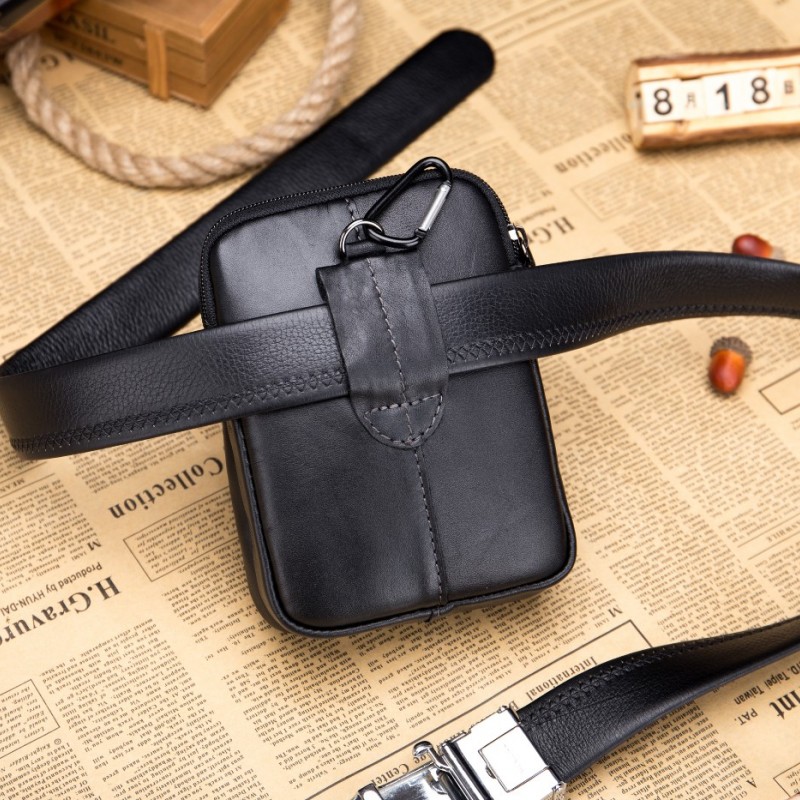 Δερμάτινο τσαντάκι μέσης Bull Captain YB012 Μαύρο