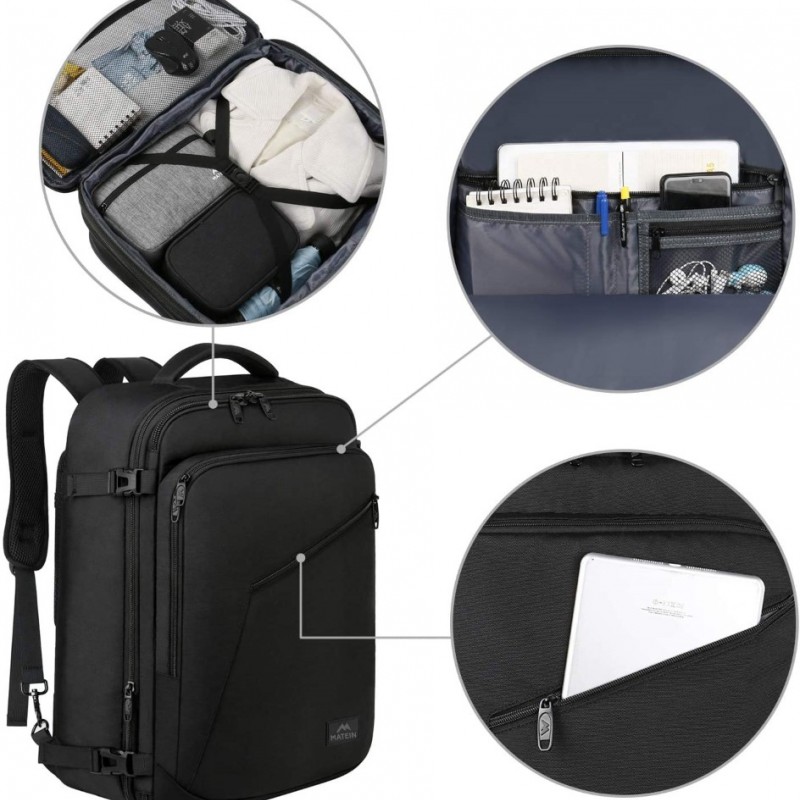 Σακίδιο πλάτης 40L Travel 17,3” Matein 1159 μαύρο 