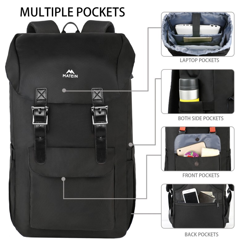 Σακίδιο πλάτης 26L Laptop 17” Matein 1195 μαύρο 