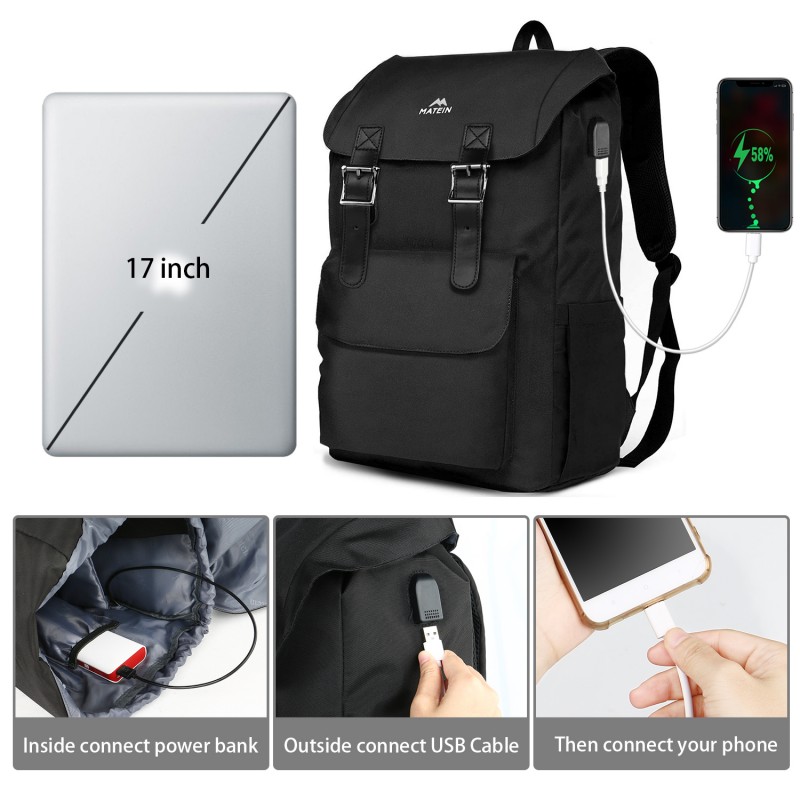 Σακίδιο πλάτης 26L Laptop 17” Matein 1195 μαύρο 