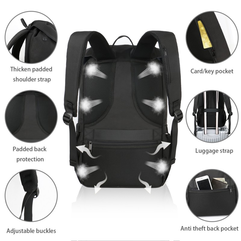 Σακίδιο πλάτης 26L Laptop 17” Matein 1195 μαύρο 