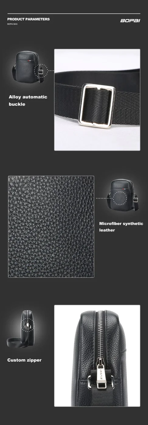 Δερμάτινο τσαντάκι ώμου Bopai 11-122591 μαύρο 