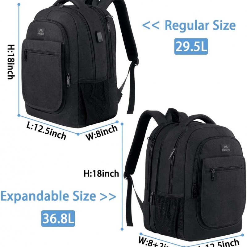 Σακίδιο πλάτης 36,8L Laptop 15,6” Matein 1364 μαύρο 