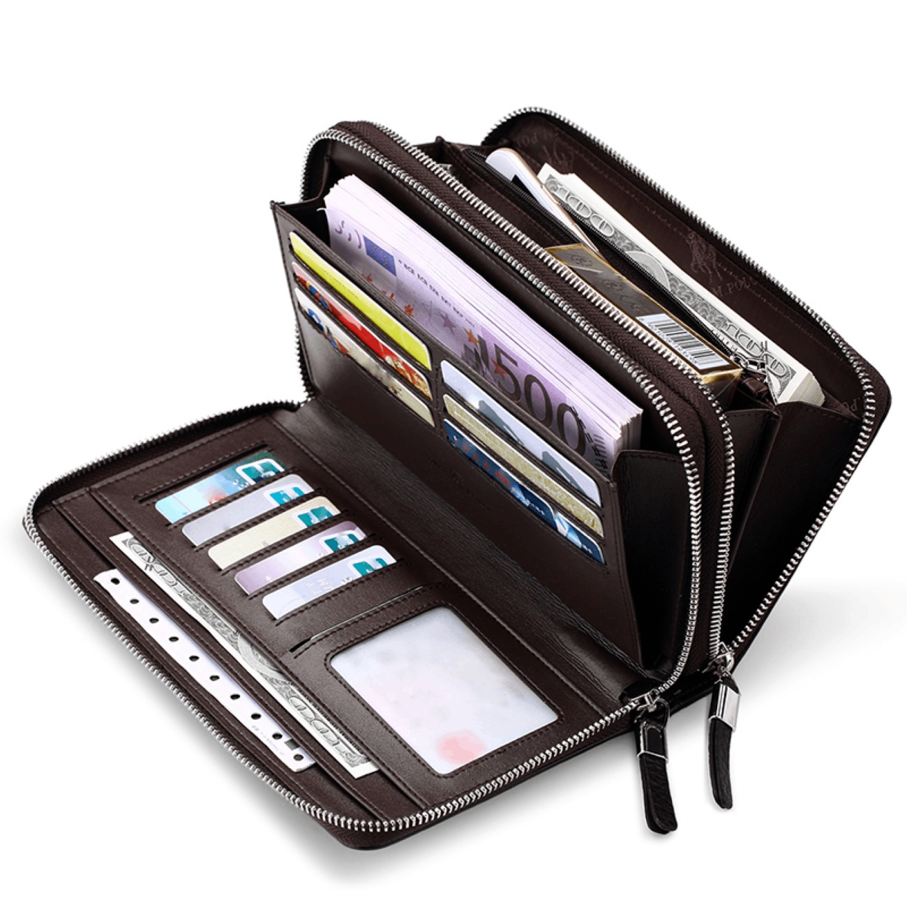 Δερμάτινο Ανδρικό πορτοφόλι William Polo 163(LARGE) brown 