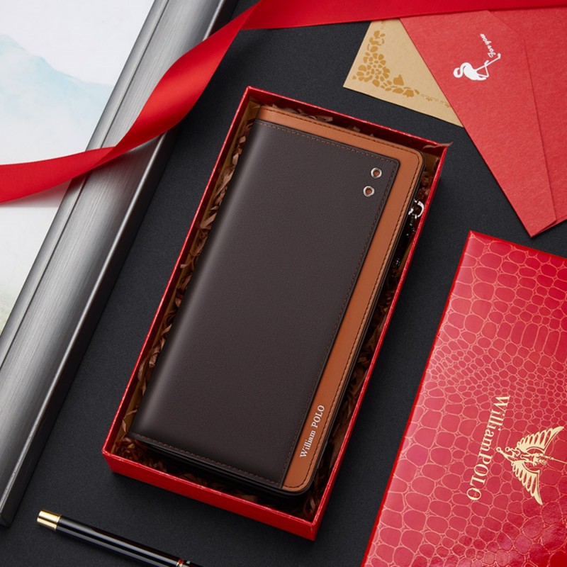 Δερμάτινο Ανδρικό πορτοφόλι William Polo 201499 brown 