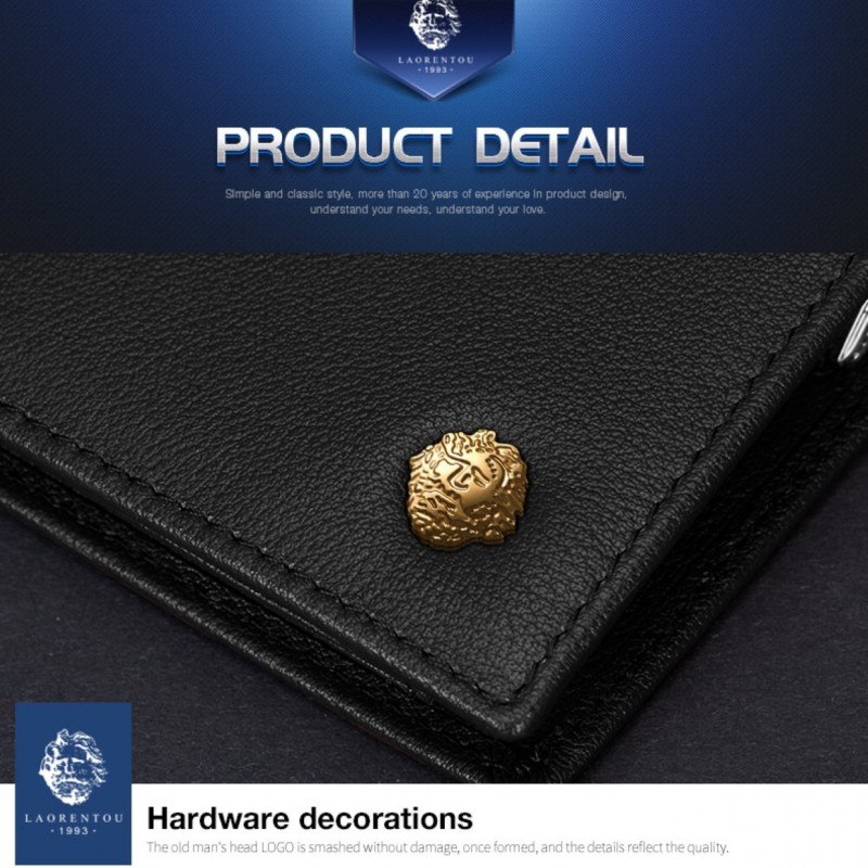 Δερμάτινο Ανδρικό πορτοφόλι Laorentou 328J007L μαύρο 