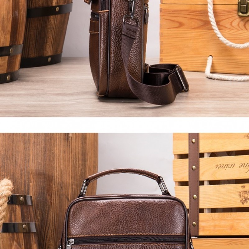 Δερμάτινο τσαντάκι ώμου 6037 coffee 