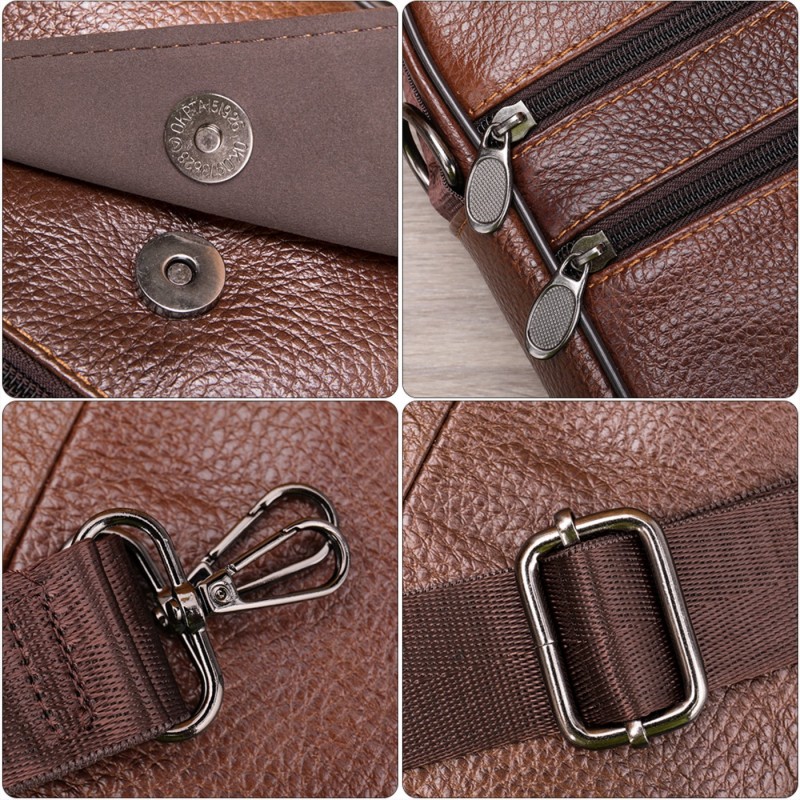 Δερμάτινο τσαντάκι ώμου 6037 coffee 