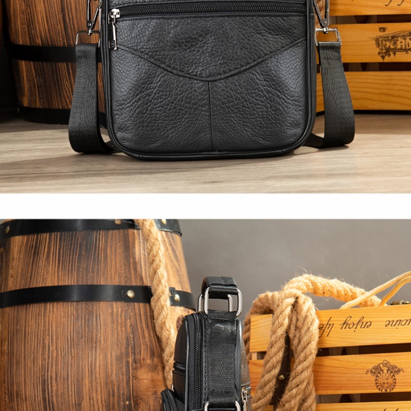 Δερμάτινο τσαντάκι ώμου Cardinal 6042 black 