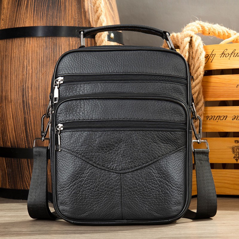 Δερμάτινο τσαντάκι ώμου Cardinal 6042 black 