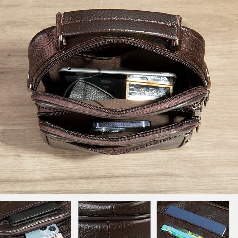 Δερμάτινο τσαντάκι ώμου Cardinal 6042 black 