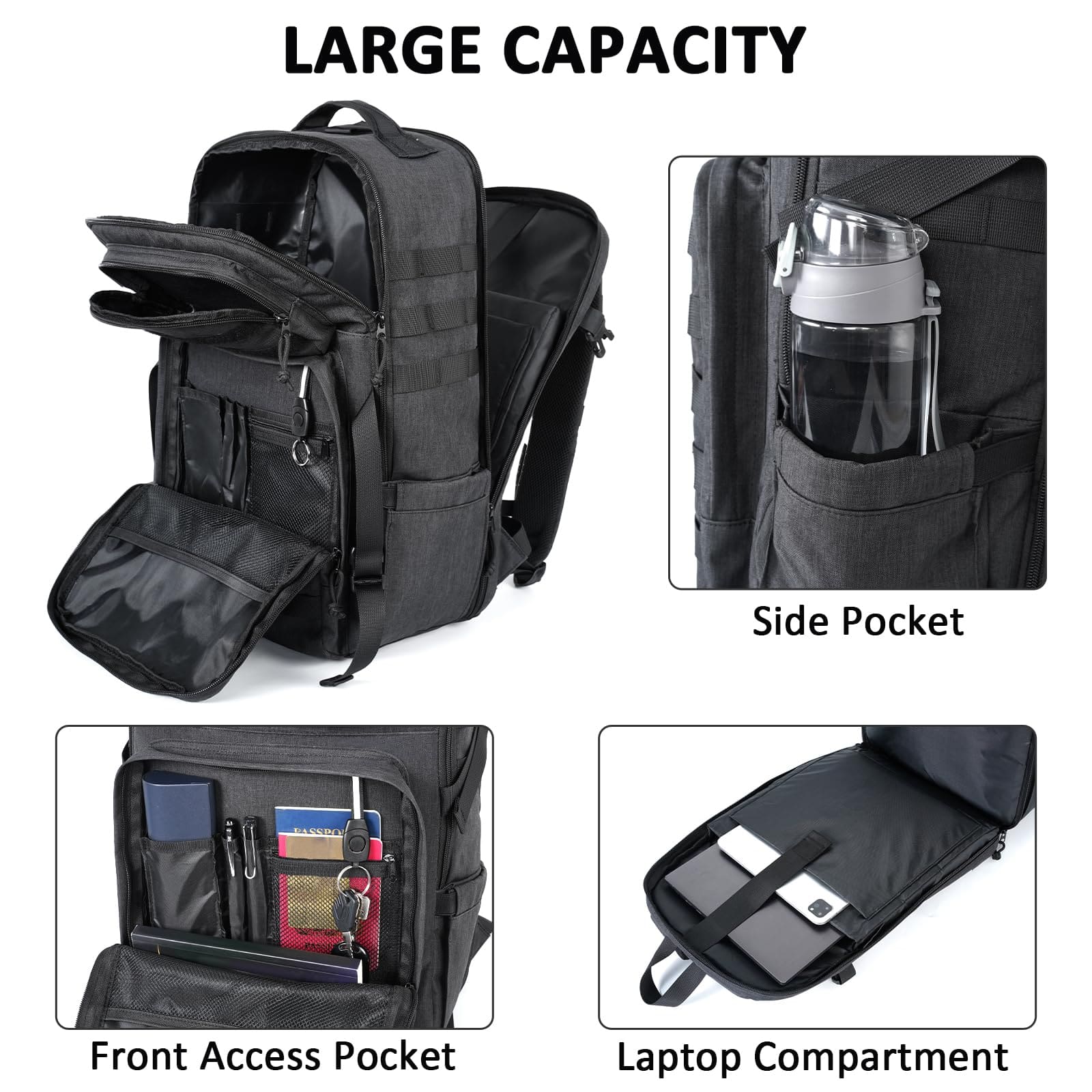 Σακίδιο πλάτης 26L Laptop 17” Matein 1195 μαύρο 