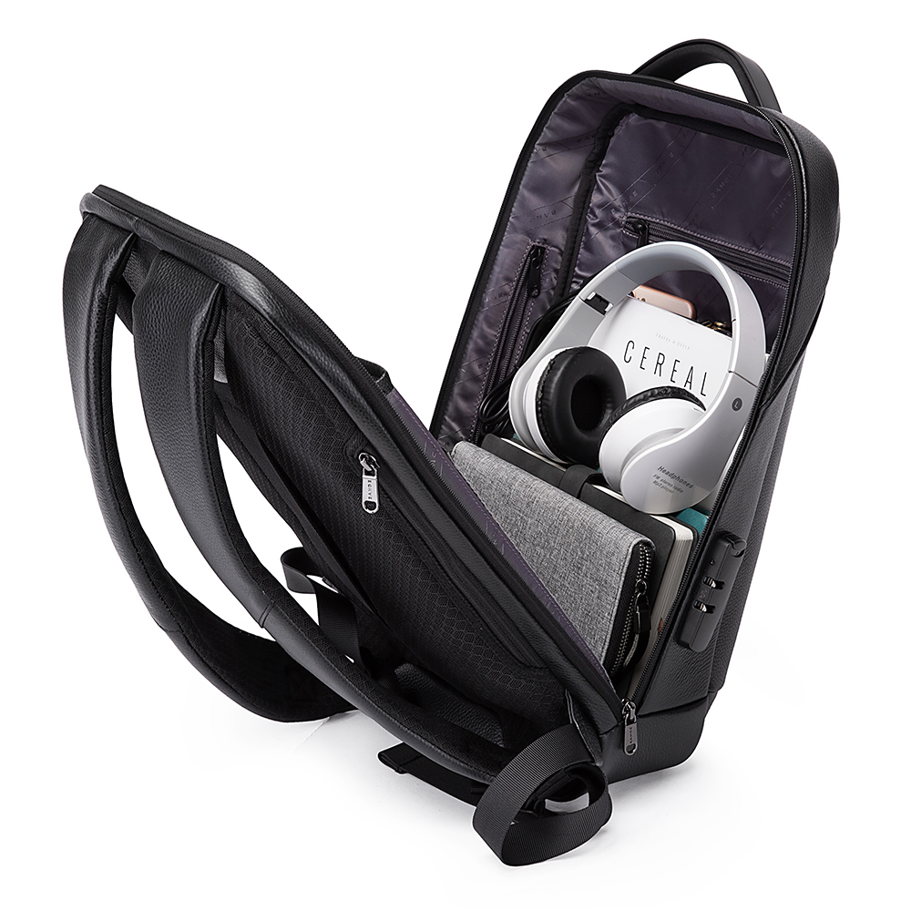 Δερμάτινο Σακίδιο πλάτης 21L Laptop 15,6” Bange 6621 μαύρο