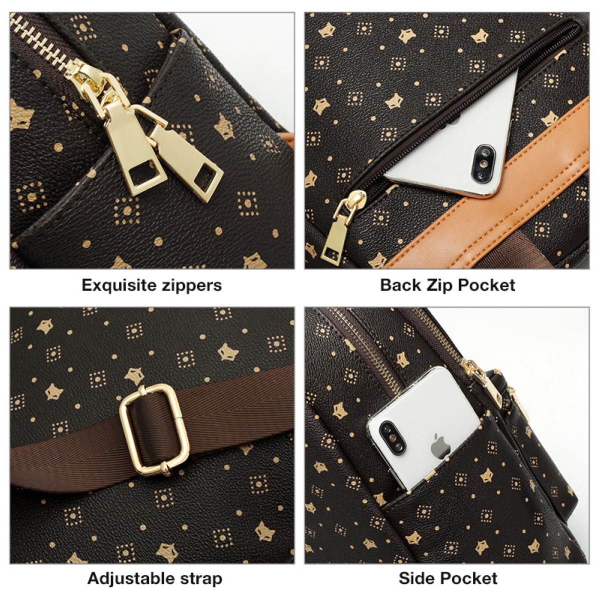 Δερμάτινo Γυναικείo Σακίδιο Πλάτης PVC Foxer 900165F καφέ 