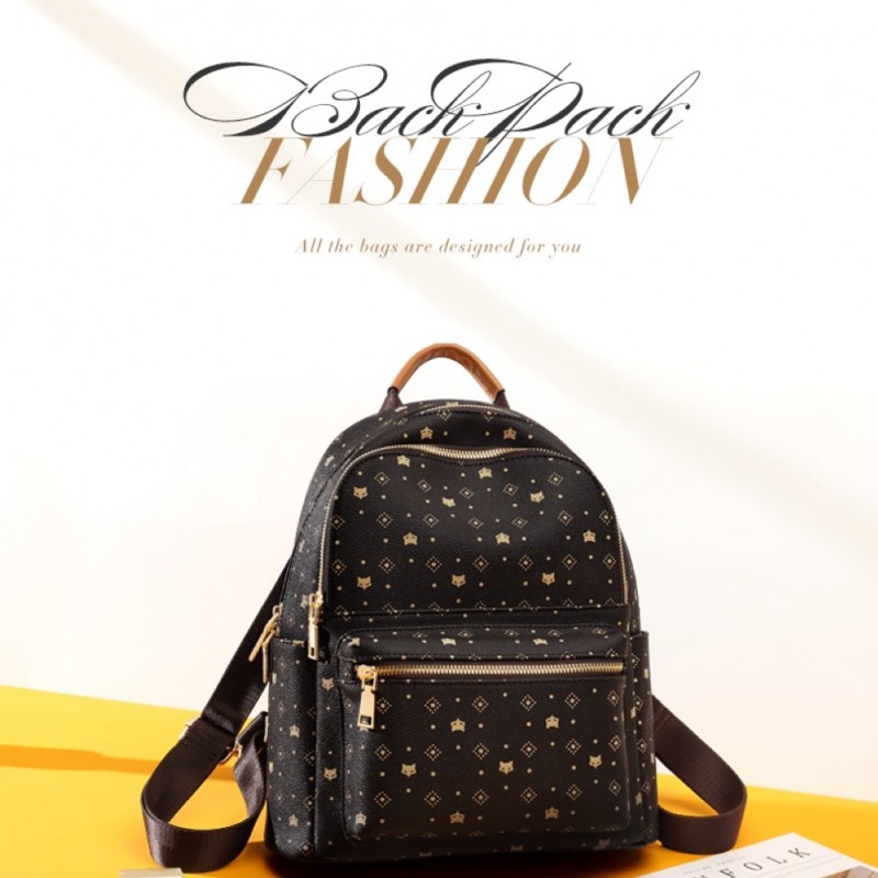 Δερμάτινo Γυναικείo Σακίδιο Πλάτης PVC Foxer 900165F καφέ 