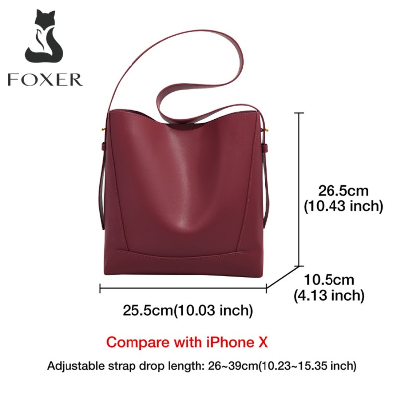 Δερμάτινη Γυναικεία Τσάντα Shopper ‘Ωμου Foxer Δερμάτινη Γυναικεία Τσάντα Shopper ‘Ωμου Foxer 9136015F μπορντό μπορντό 