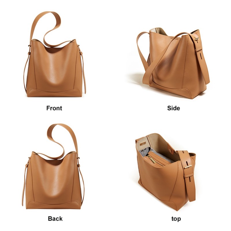 Δερμάτινη Γυναικεία Τσάντα Shopper ‘Ωμου Foxer 9136015F καφέ 