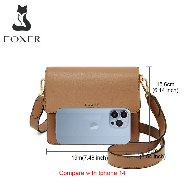 Δερμάτινη Γυναικεία Τσάντα Χιαστί Foxer 954011F καφέ 