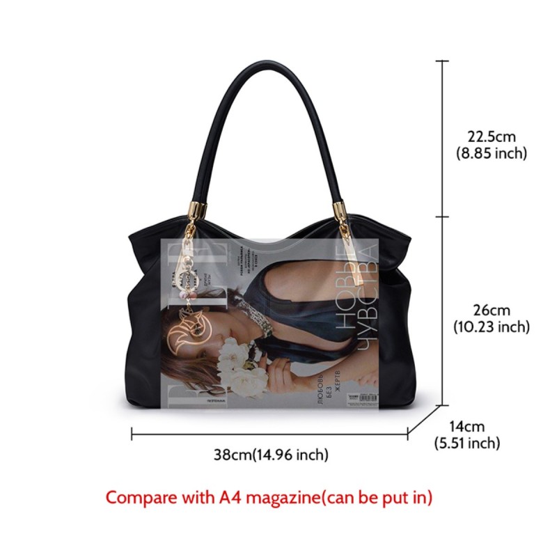 Δερμάτινη Γυναικεία Τσάντα Shopper ‘Ωμου Foxer 958136F μαύρο 