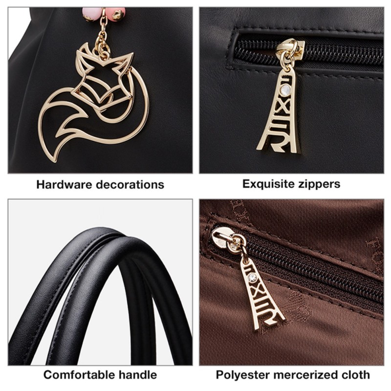 Δερμάτινη Γυναικεία Τσάντα Shopper ‘Ωμου Foxer 958136F μαύρο 