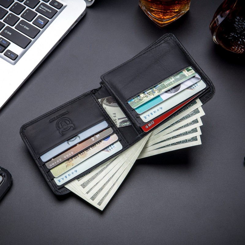 Δερμάτινο πορτοφόλι Bull Captain QB-031 H μαύρο